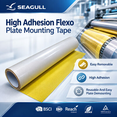 نوار چسب پارچه‌ای دو طرفه برای نصب صفحه چاپ فلکسوگرافیک روی مقوای موج‌دار